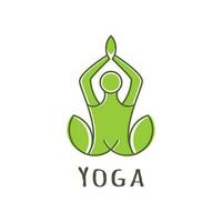 Minimalist Yoga poses human logo design concept. Yoga meditation logo illustration vector. vector