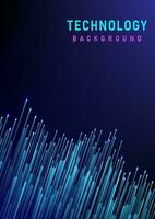 Background technology abstract The blue line has a bright spot on the tip. Dash from the bottom left corner Empty space above for filling letters on a blue and black gradient background. vector