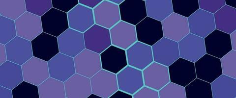 Abstract futuristic hexagon with glowing light background. Geometric hexagonal metal shape background. Honeycomb mosaic background. Random waving motion canvas pattern. vector