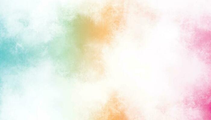 colorful watercolor background of abstract sunset sky with puffy clouds in bright green and blue color design. modern watercolor design wash aqua painted texture close up, grungy