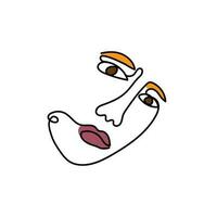 abstract woman face modern portrait with continuous line drawing style.  minimalist concept for fashion beauty, wall art and t-shirt vector