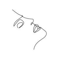 abstract woman face modern portrait with continuous line drawing style.  minimalist concept for fashion beauty, wall art and t-shirt vector