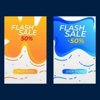 Set of discount with flash discount vector