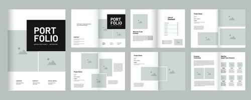 Architecture and interior portfolio, Minimal professional portfolio template design vector