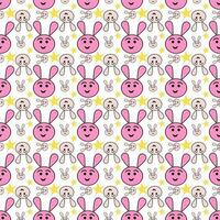 Seamless pattern with cute rabbit. vector