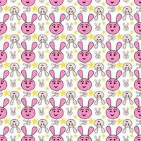 Seamless pattern with cute rabbit. vector