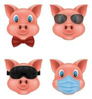 pig snout emoji sticker vector illustration isolated on white background