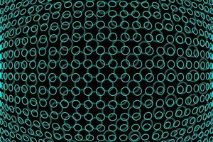 Abstract futuristic background with neon round elements. Vector illustration. Concept of 3D cyber space and virtual reality.