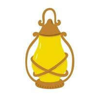 Ancient oil lamp vector illustration, vintage old-fashioned object for home decoration in minimalist hand drawn doodle style