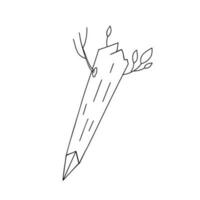 de madera estaca eficiente arma en contra vampiros, sencillo mano dibujado vector ilustración para Víspera de Todos los Santos fiesta decoración, estacional celebracion imagen