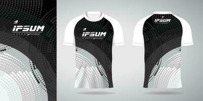 black white jersey sport uniform shirt design template vector