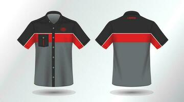 short sleeve work shirt vector