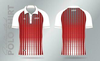 red sublimation Polo Shirt mockup template design for badminton jersey, tennis, soccer, football or sport uniform vector