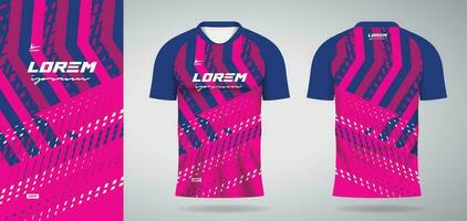 blue pink sports jersey template for soccer uniform shirt design vector