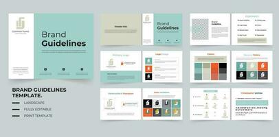 Brand Guidelines template or Brand manual or brand layout template vector