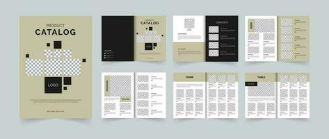 Furniture product catalog design template 12 Pages vector