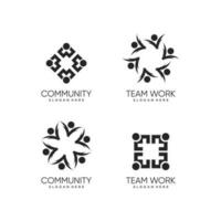 comunidad logo elemento diseño con creativo idea vector