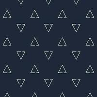 Seamless triangles geometric wallpaper ornament on navy blue background for web, print, textile, wallpaper, gift wrapping paper and other. vector