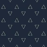 Seamless triangles geometric wallpaper ornament on navy blue background for web, print, textile, wallpaper, gift wrapping paper and other. vector