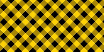 Retro gingham plaid pattern of black and yellow color for napkin, blanket and tablecloth or another. vector
