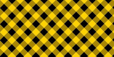 Retro gingham plaid pattern of black and yellow color for napkin, blanket and tablecloth or another. vector