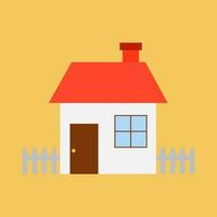 House flat icon on yellow background. vector