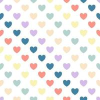 Seamless abstract vector of pastel hearts  pattern background for web, print, textile, wallpaper, gift wrapping paper and other.