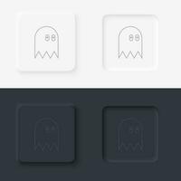 Game character retro arcade. Neumorphic style button line icon. vector