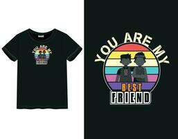 Friendship day t-shirt design vector