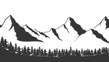 Hand drawn illustration. Black on white background sketch art with main view. Using for travel and nature background. vector