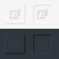 Game console retro arcade. Neumorphic style button line icon. vector