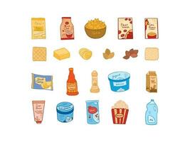 Set of Baking and Cooking ingredients in the kitchen vector