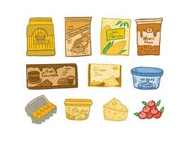 Set of Baking and Cooking ingredients in the kitchen vector