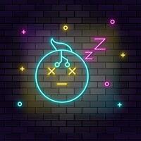 Intelligence, snooze, robot icon , neon on wall. Dark background brick wall neon icon. vector