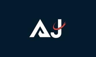 AJ Initial Letter Logo with Minimalist and Elegant concept vector