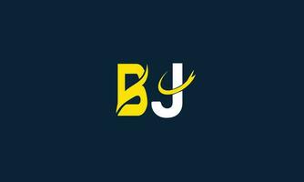 BJ or JB and B, J Uppercase Letter Initial Logo Design, Vector Template