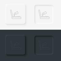 Game retro console arcade hand. Neumorphic style button line icon. vector