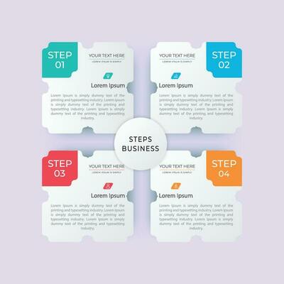4 steps business infographics template design