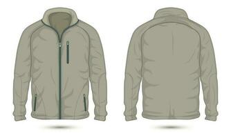 Zippered bomber jacket front and back view vector