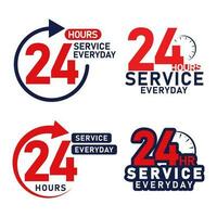 symbol set 24 hours service every day vector