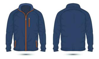 Modern casual jacket front and back view vector