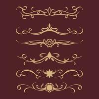 collection of hand drawn vintage decorative borders vector