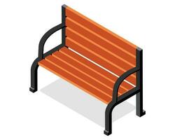 Isometric Garden Bench vector