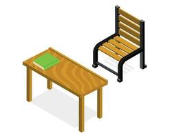 Classroom Desk and Chair vector