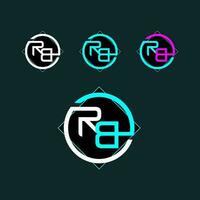 RB trendy letter logo design with circle vector
