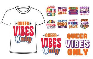 pride month typography design for t-shirt, cards, frame artwork, bags, mugs, stickers, tumblers, phone cases, print etc. vector