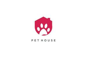Pet house logo design with modern unique concept vector