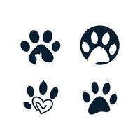 Foot print animal logo design with modern unique concept vector