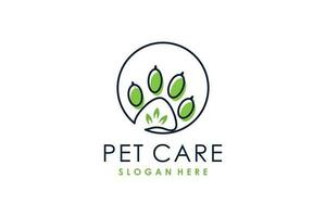 Pet care logo design with modern creative concept vector
