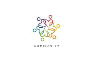 comunidad logo diseño con moderno creativo estilo vector